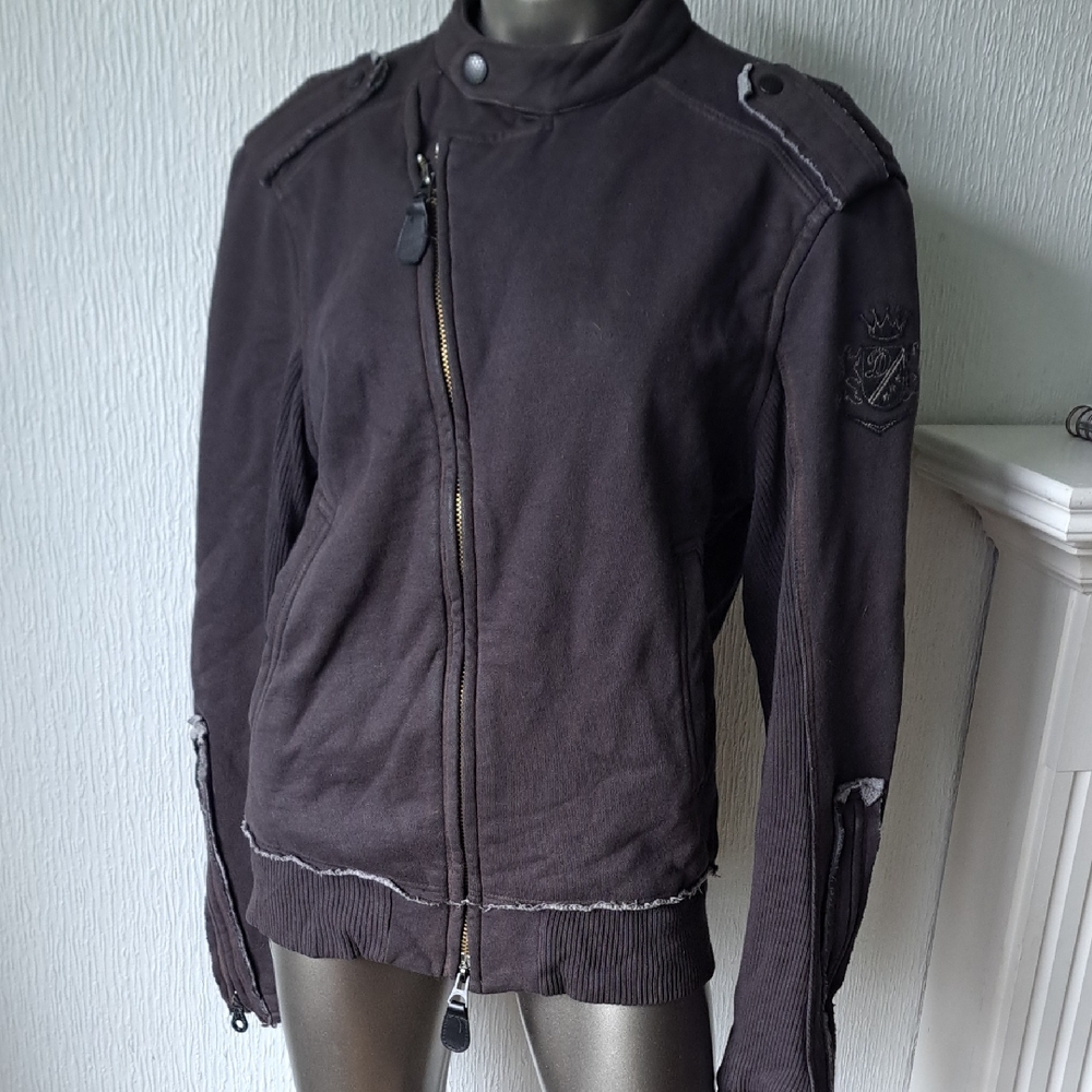 Womens Diesel Distressed Zip-Up Jacket